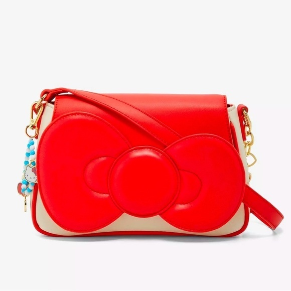 Hello Kitty Red Bow Shoulder Bag Purse Baguette NEW - Picture 1 of 10